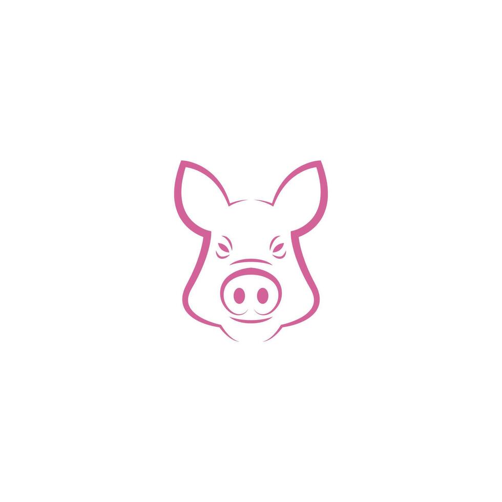 illustration de conception de logo icône cochon vecteur