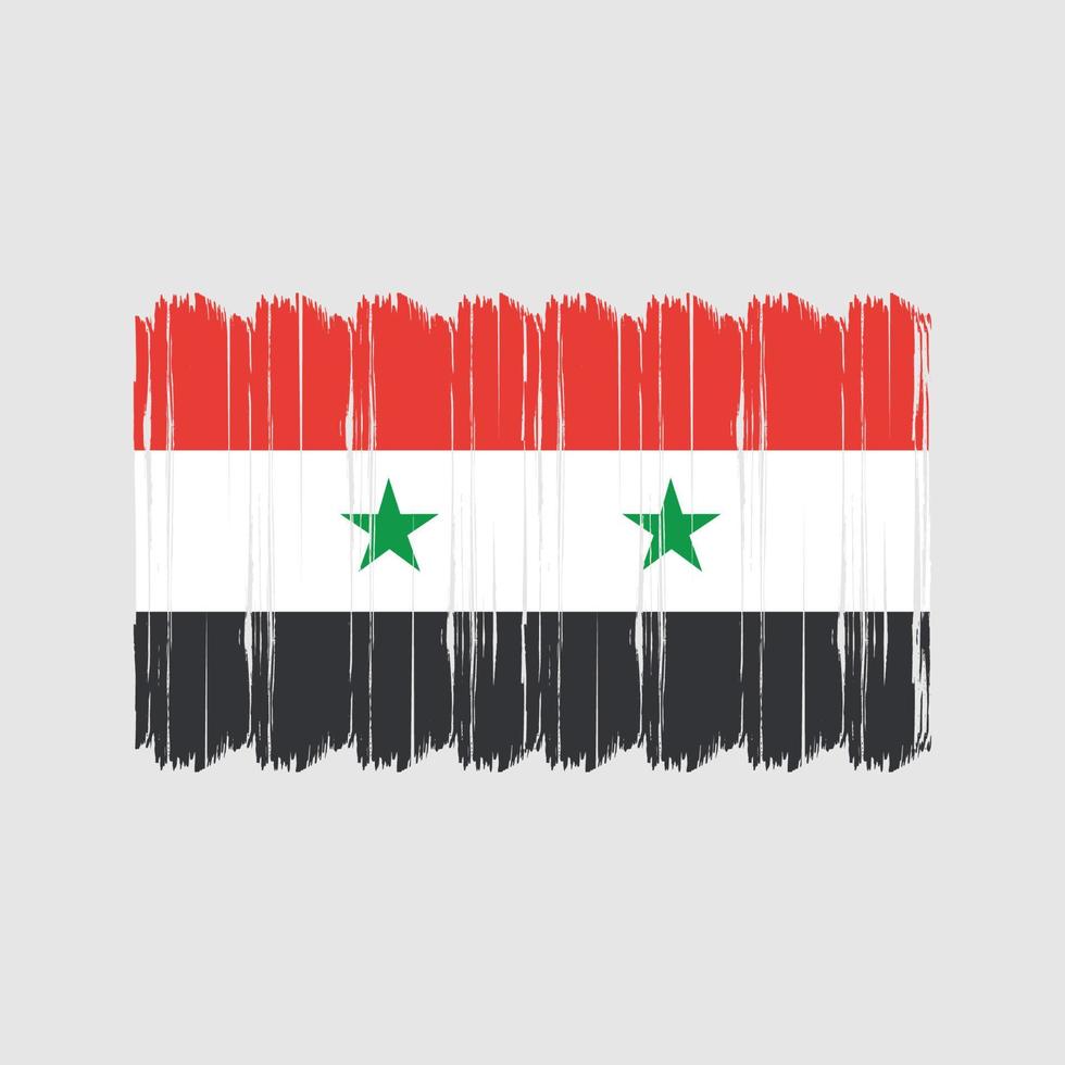 vecteur de brosse de drapeau de la syrie. conception de vecteur de brosse drapeau national