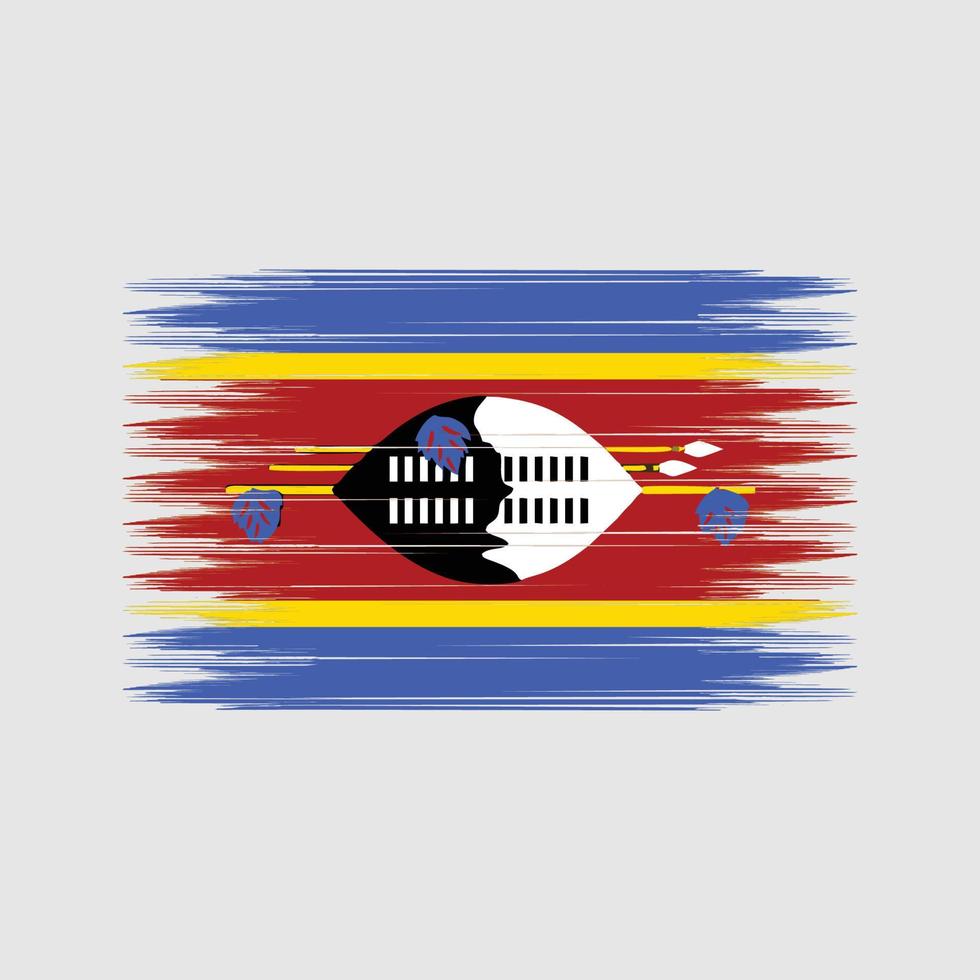 pinceau drapeau swaziland. drapeau national vecteur