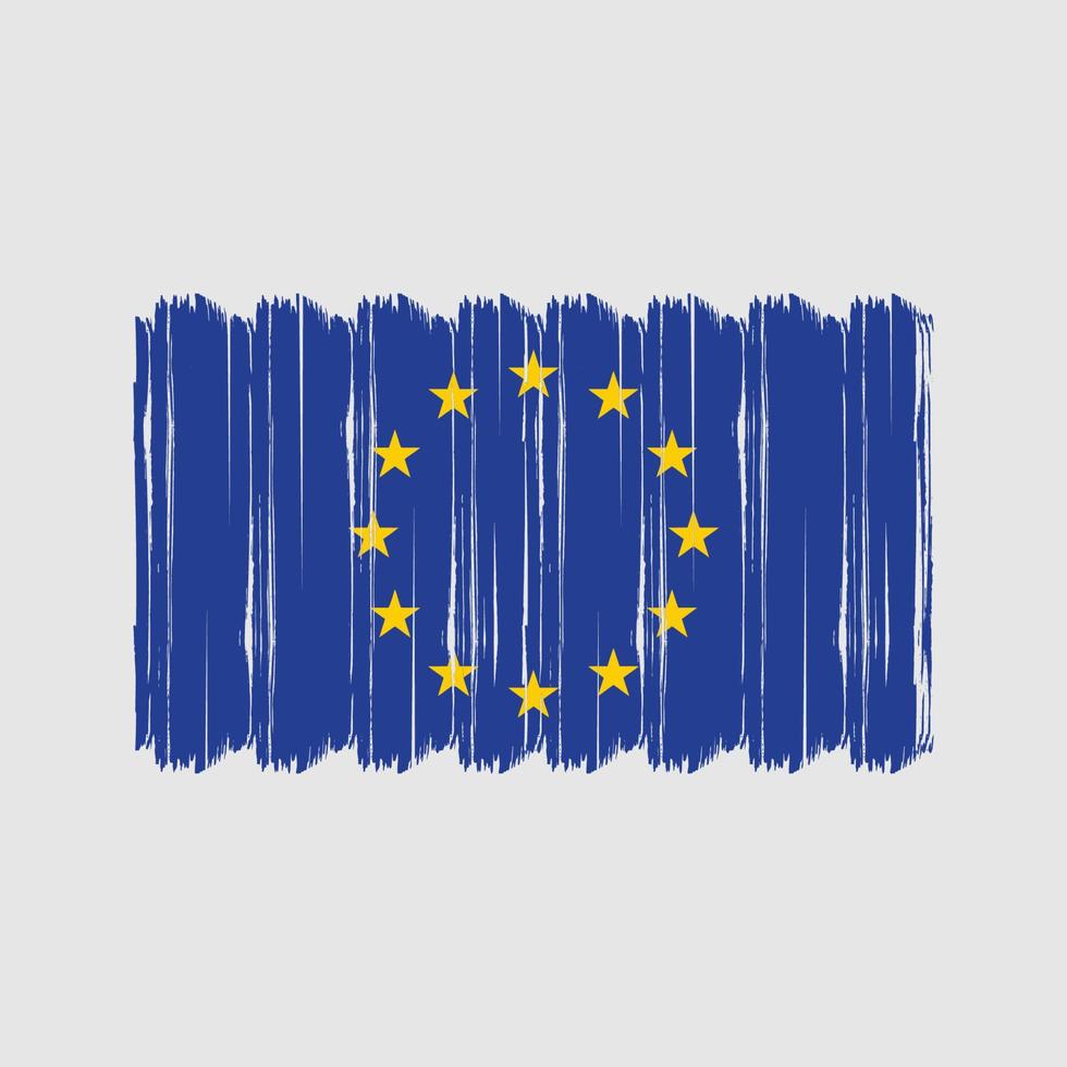 vecteur de brosse de drapeau européen. conception de vecteur de brosse drapeau national