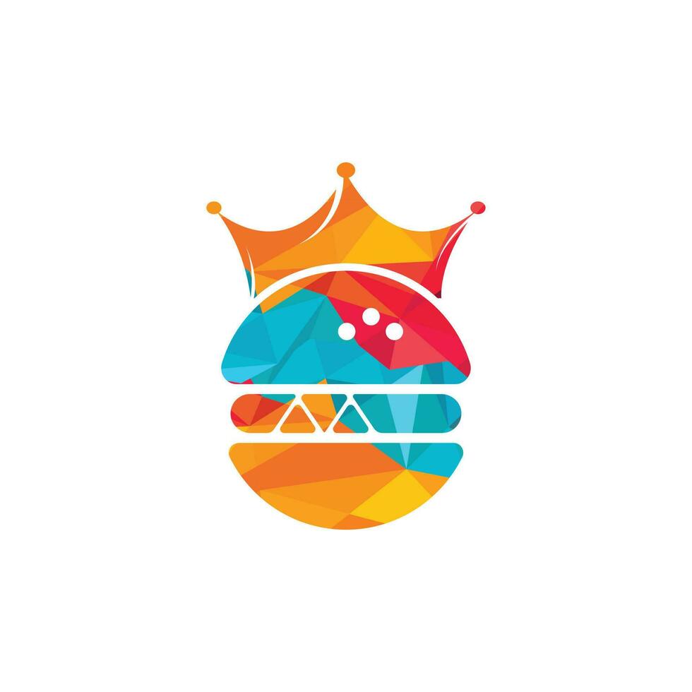 création de logo vectoriel Burger King. burger avec concept de logo icône couronne.