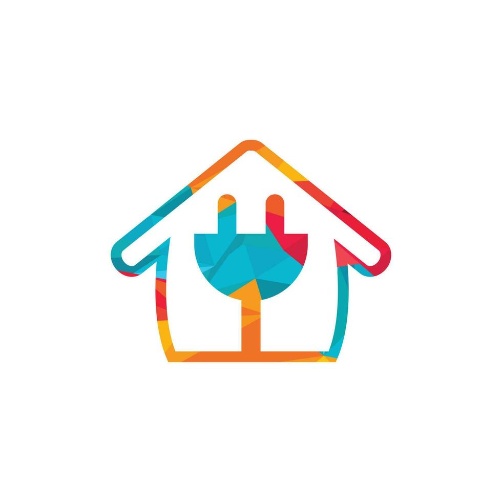 maison d'électricité avec création de logo vectoriel de réparation à domicile. modèle de conception de logo de puissance. symbole d'énergie électrique.