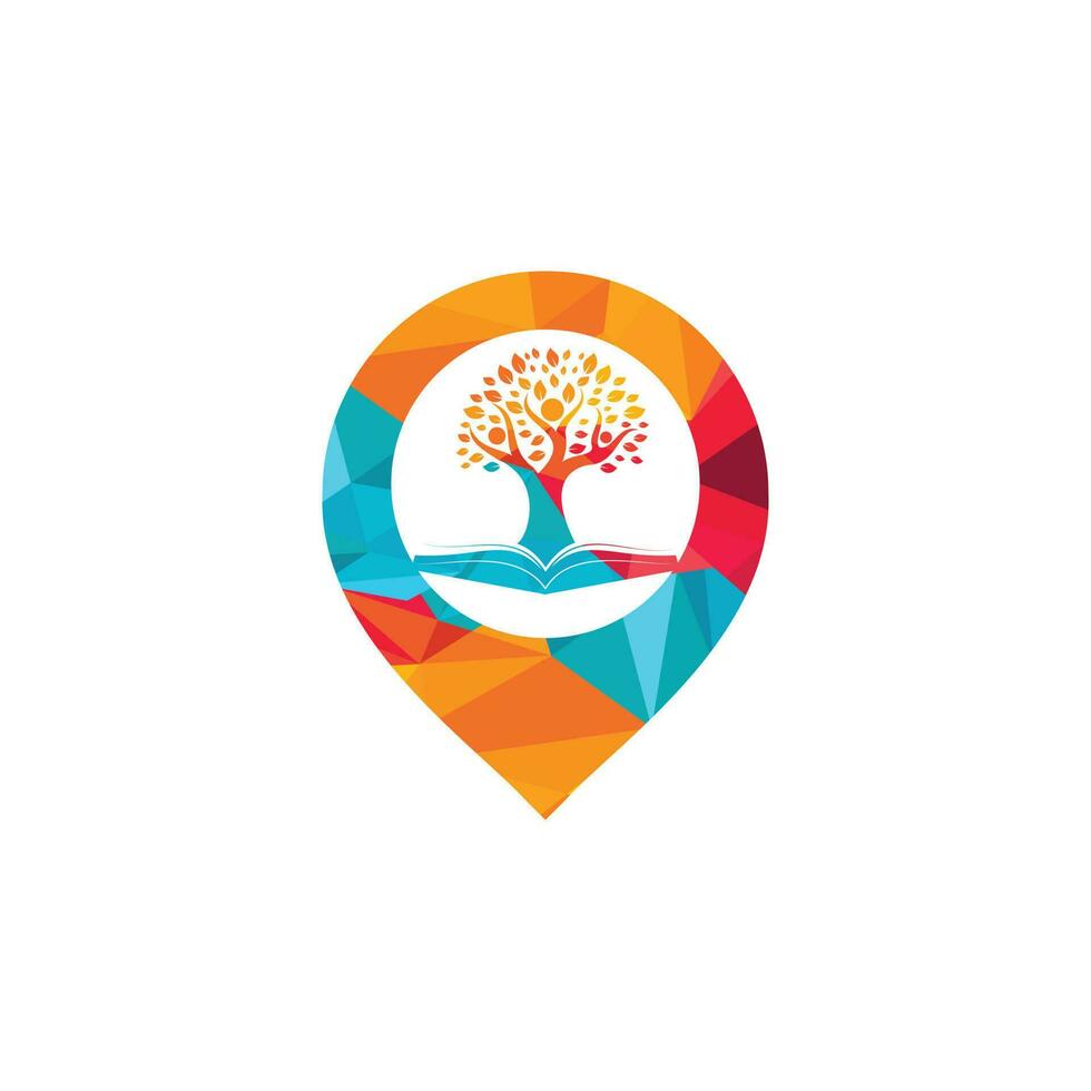 création de logo d'arbre humain. conception du logo de l'éducation des leaders. vecteur
