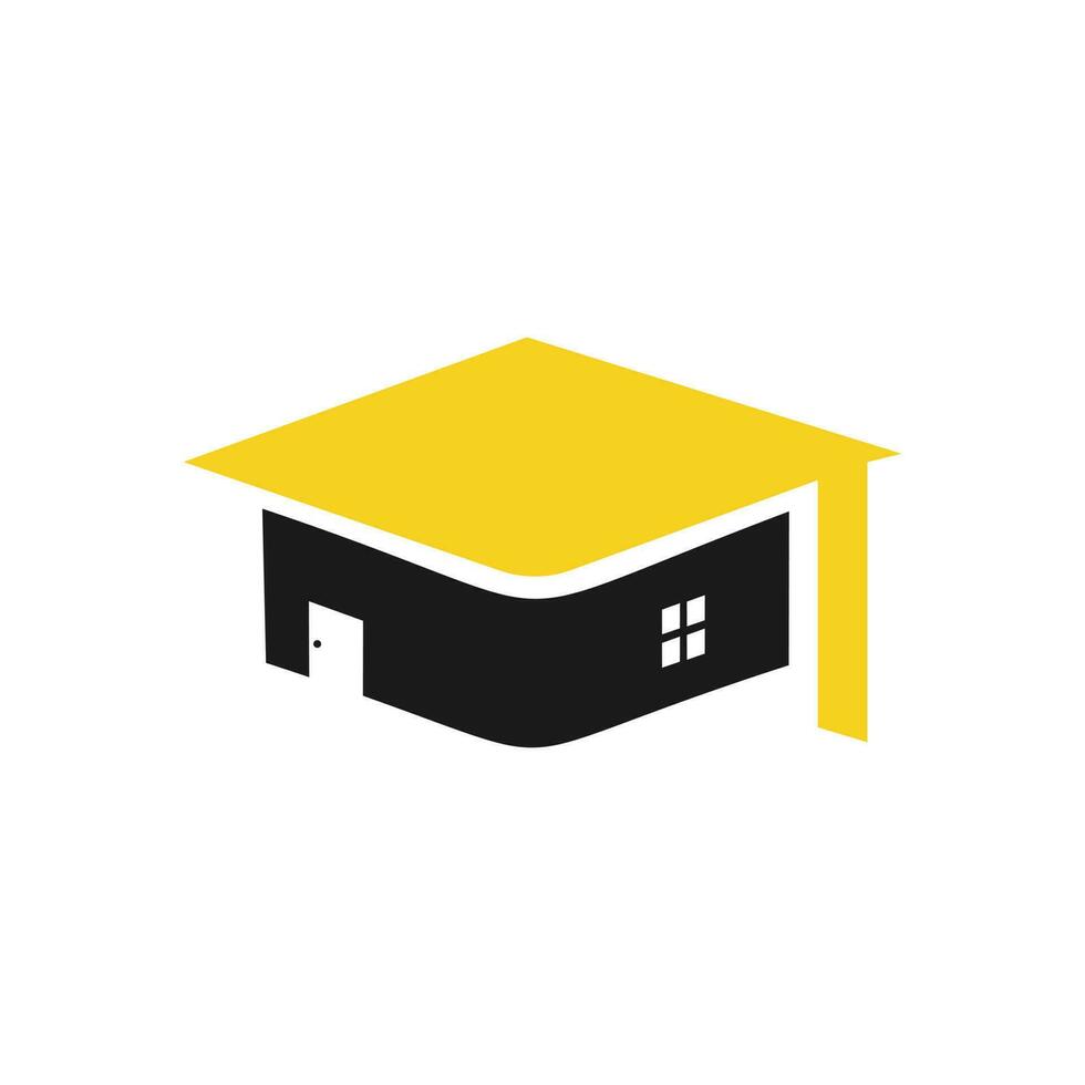 création de logo vectoriel à la maison de l'éducation. vecteur de conception de modèle de logo de studio d'éducation ou de bibliothèque.