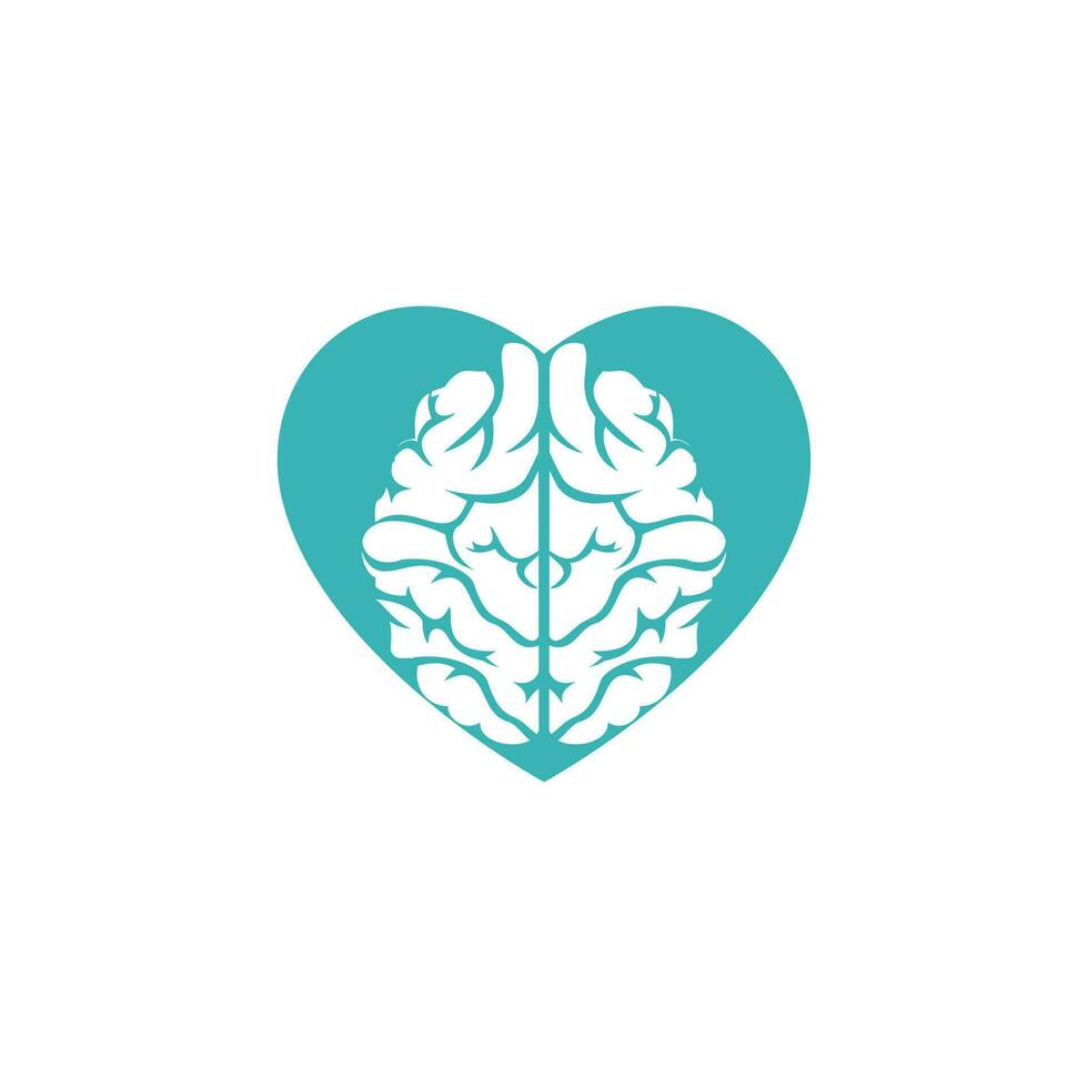 création de logo en forme de coeur de cerveau créatif. pense idée concept.brainstorm power icône logotype cerveau pensant. vecteur