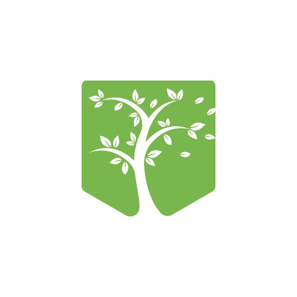 création de logo d'arbre. symbole de logo d'arbre vert minimaliste. vecteur