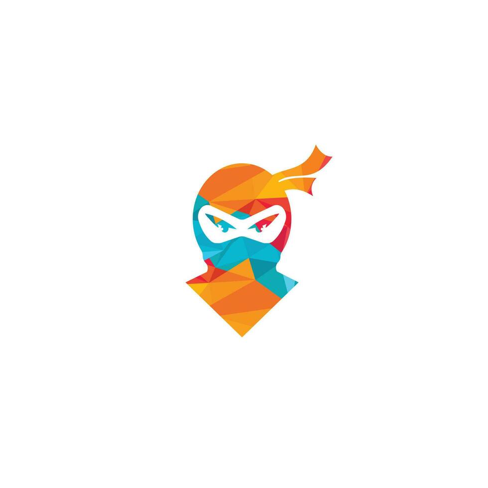 modèle de conception de logo vectoriel ninja.