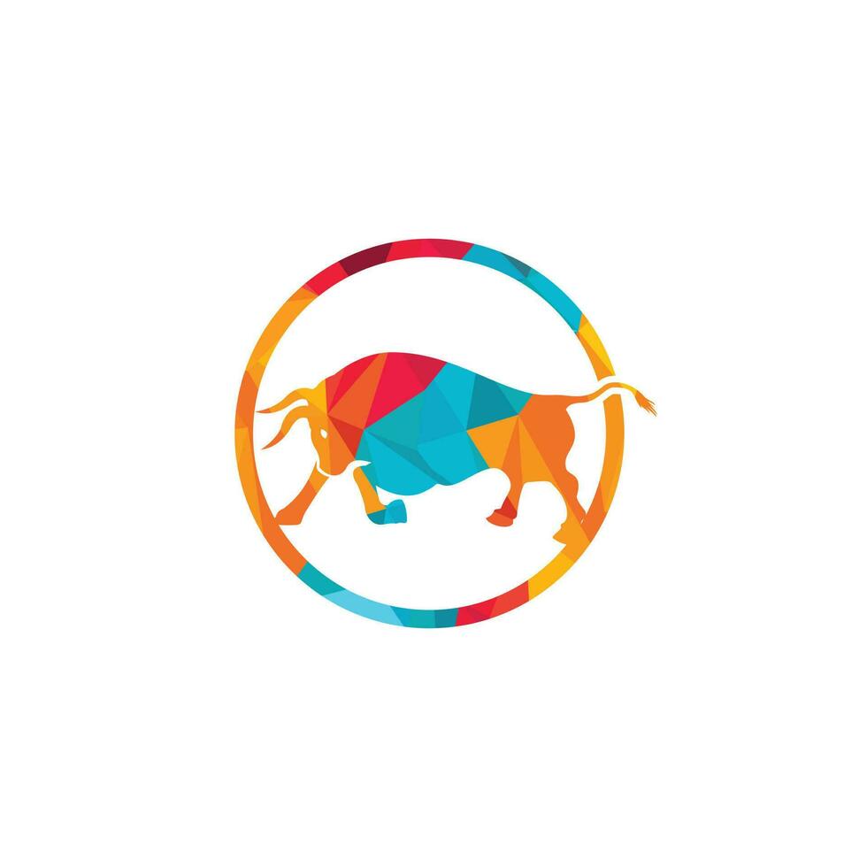 création de logo vectoriel taureau. modèle de conception de logo vectoriel animal simple.