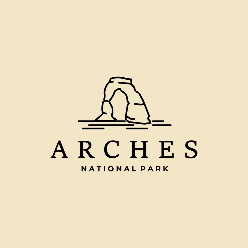 parc national des arches logo dessin au trait illustration vectorielle modèle conception graphique vecteur