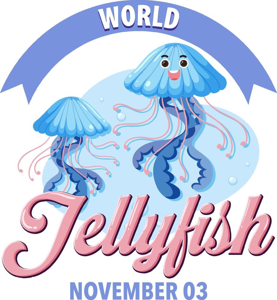 conception de bannière de la journée mondiale des méduses vecteur