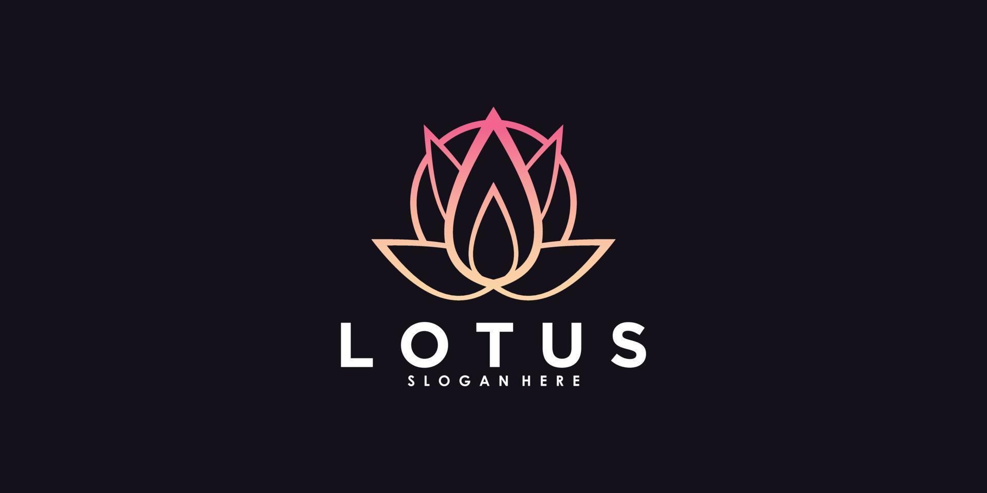 création de logo de lotus avec vecteur premium de concept créatif