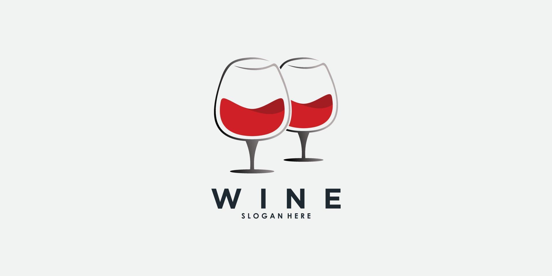 illutration de vecteur de conception de logo de vin