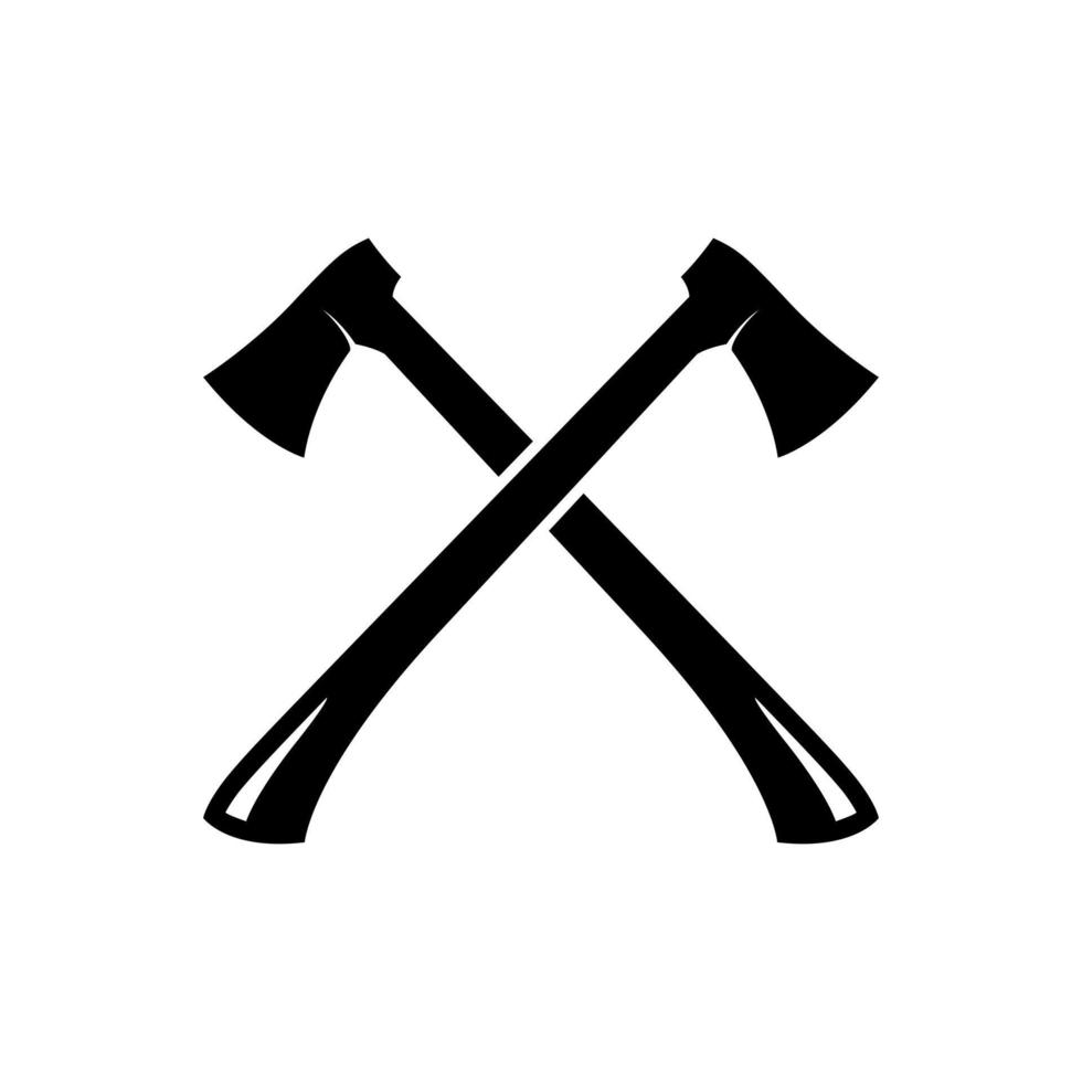 croix logo hache illustration vectorielle de conception. icône plate. vecteur