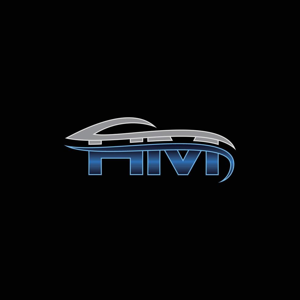 lettre hm voiture logo simple moderne vecteur