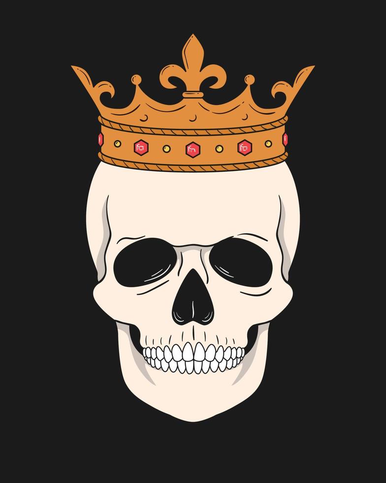 crâne portant une couronne. illustration vectorielle pour t-shirt et autres utilisations vecteur