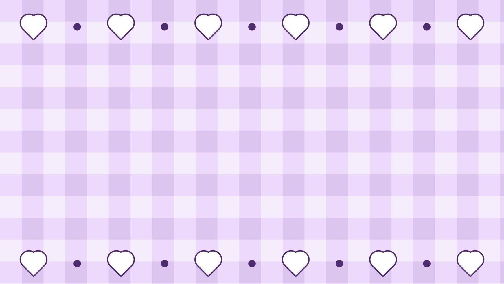 esthétique violet avec coeur vichy, dames, plaid, illustration de papier peint en damier, parfait pour le papier peint, la toile de fond, la carte postale, l'arrière-plan, la bannière vecteur