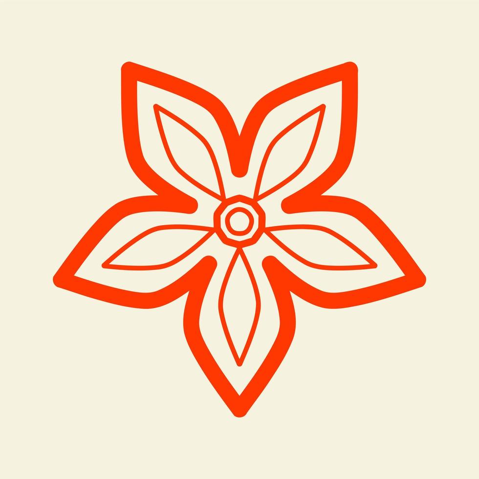 mandala de couleur orange foncé avec une conception d'illustration vectorielle de fond pastel vecteur