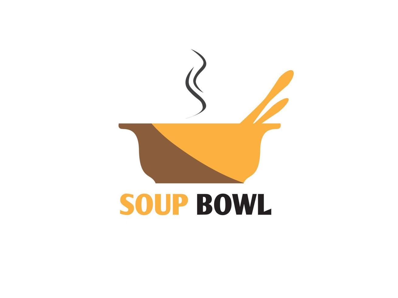 logo de bol de soupe vecteur