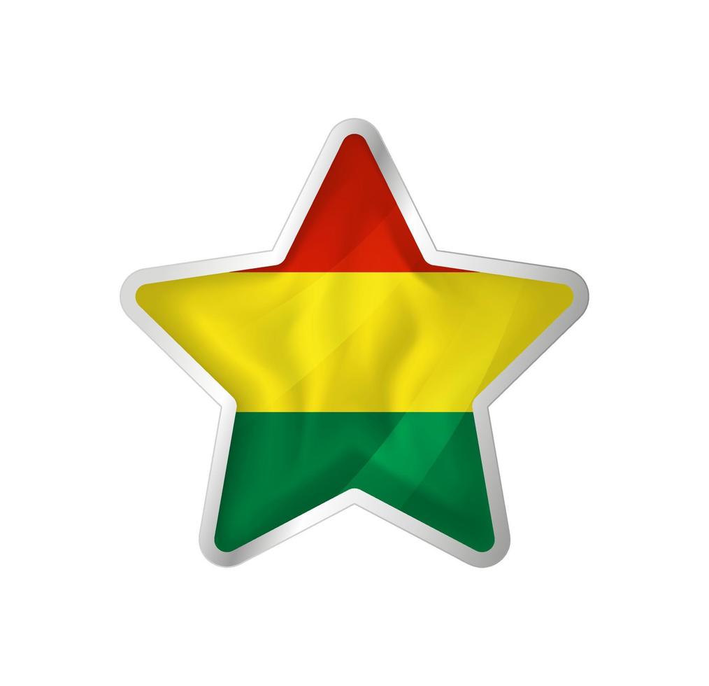 drapeau de la bolivie en étoile. bouton étoile et modèle de drapeau. édition facile et vecteur en groupes. illustration vectorielle de drapeau national sur fond blanc.