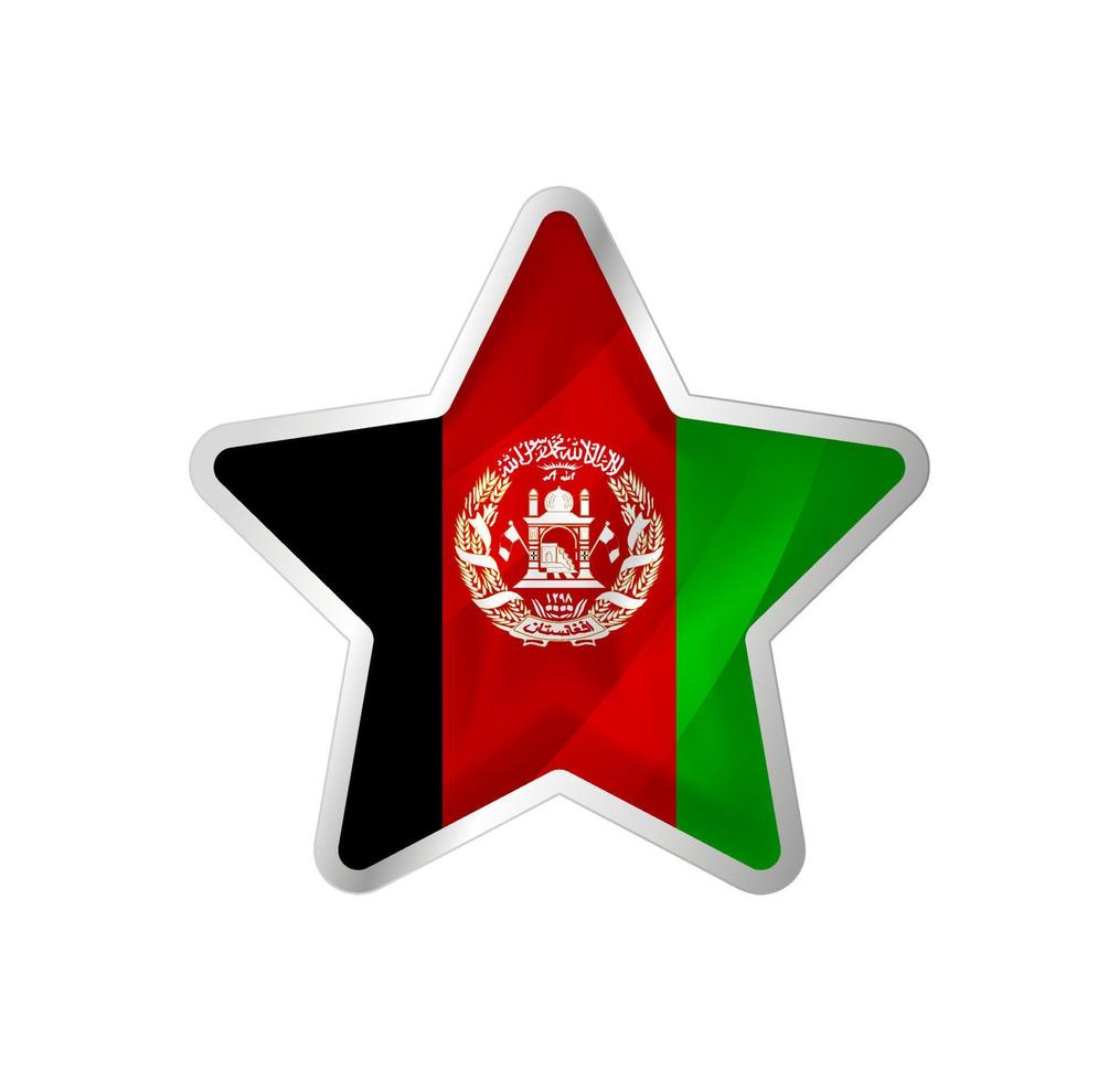 drapeau afghanistan en étoile. bouton étoile et modèle de drapeau. édition facile et vecteur en groupes. illustration vectorielle de drapeau national sur fond blanc.