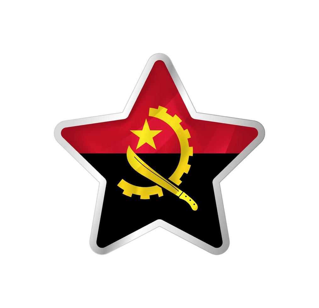 drapeau angola en étoile. bouton étoile et modèle de drapeau. édition facile et vecteur en groupes. illustration vectorielle de drapeau national sur fond blanc.