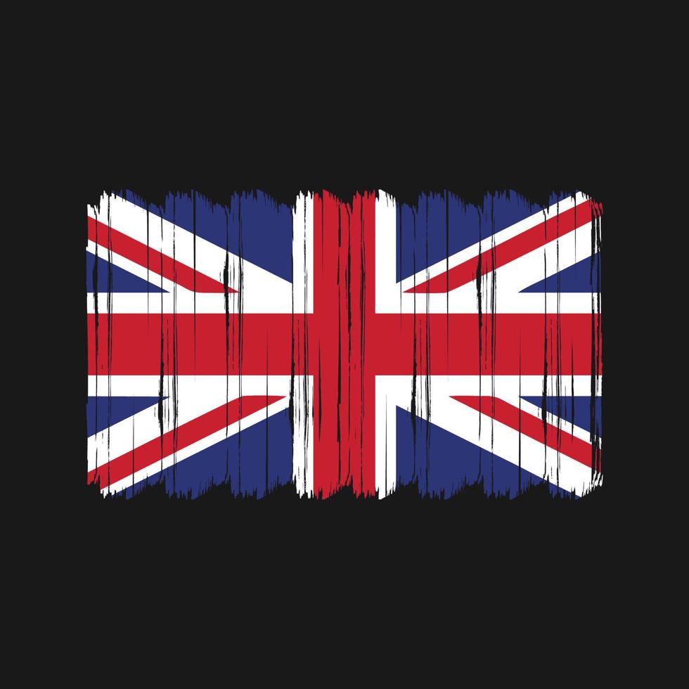 vecteur de brosse de drapeau du Royaume-Uni. conception de vecteur de brosse drapeau national