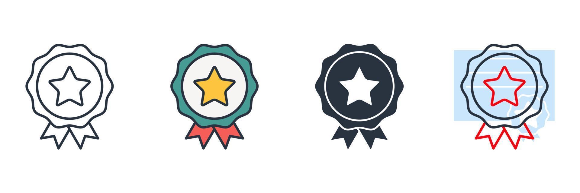 médailles icône logo illustration vectorielle. qualité supérieure. modèle de symbole de badge de réussite pour la collection de conception graphique et web vecteur