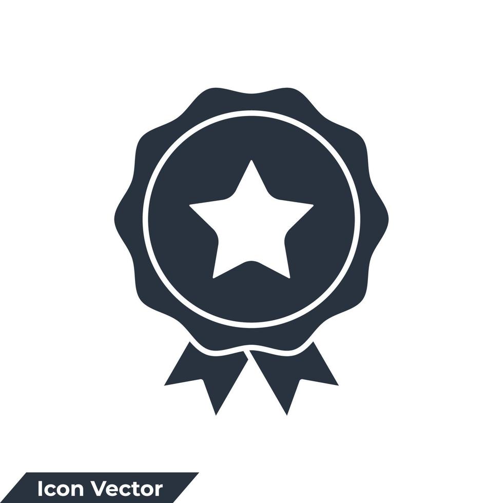médailles icône logo illustration vectorielle. qualité supérieure. modèle de symbole de badge de réussite pour la collection de conception graphique et web vecteur