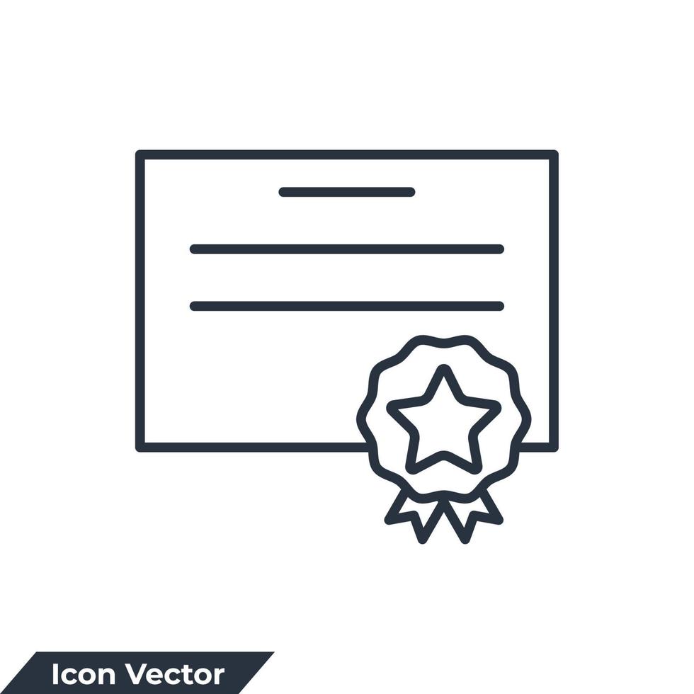 certificat icône logo illustration vectorielle. réalisation, modèle de symbole de récompense pour la collection de conception graphique et web vecteur