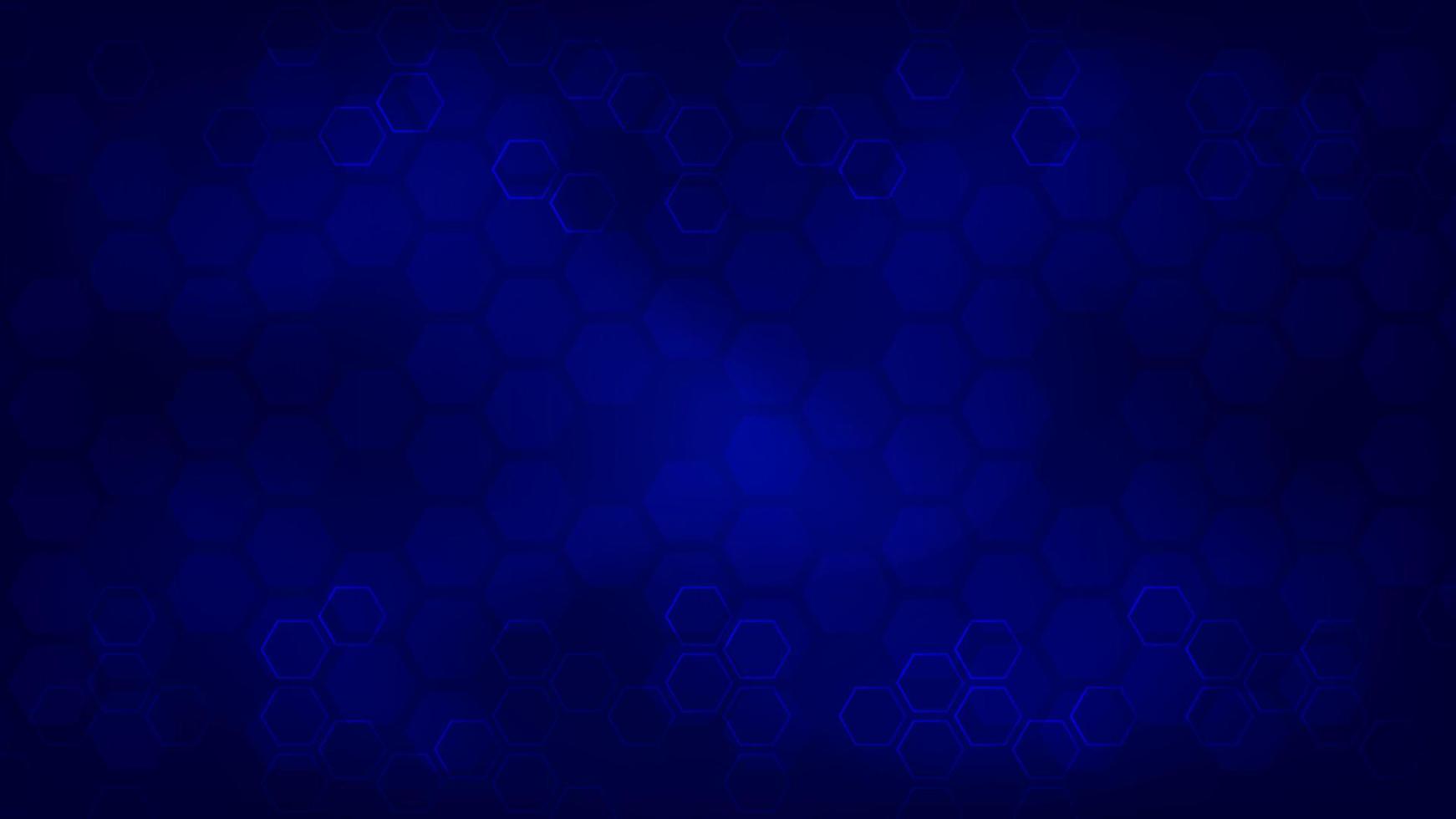 fond abstrait bleu, fond sombre hexagonal vecteur