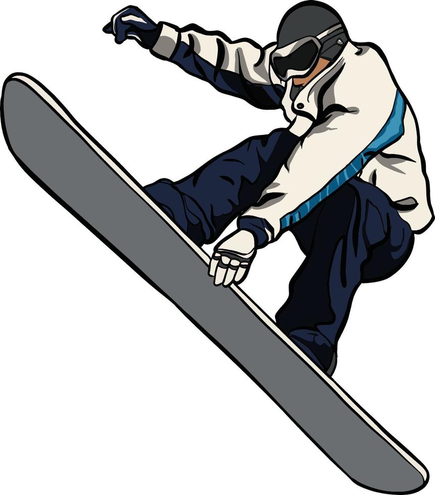 snowboard sports d'hiver saut extrême vecteur