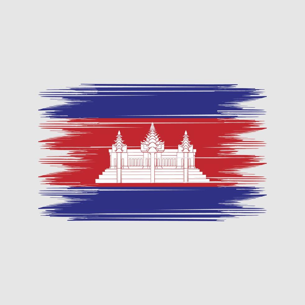 vecteur de brosse drapeau cambodge. vecteur de brosse de drapeau national