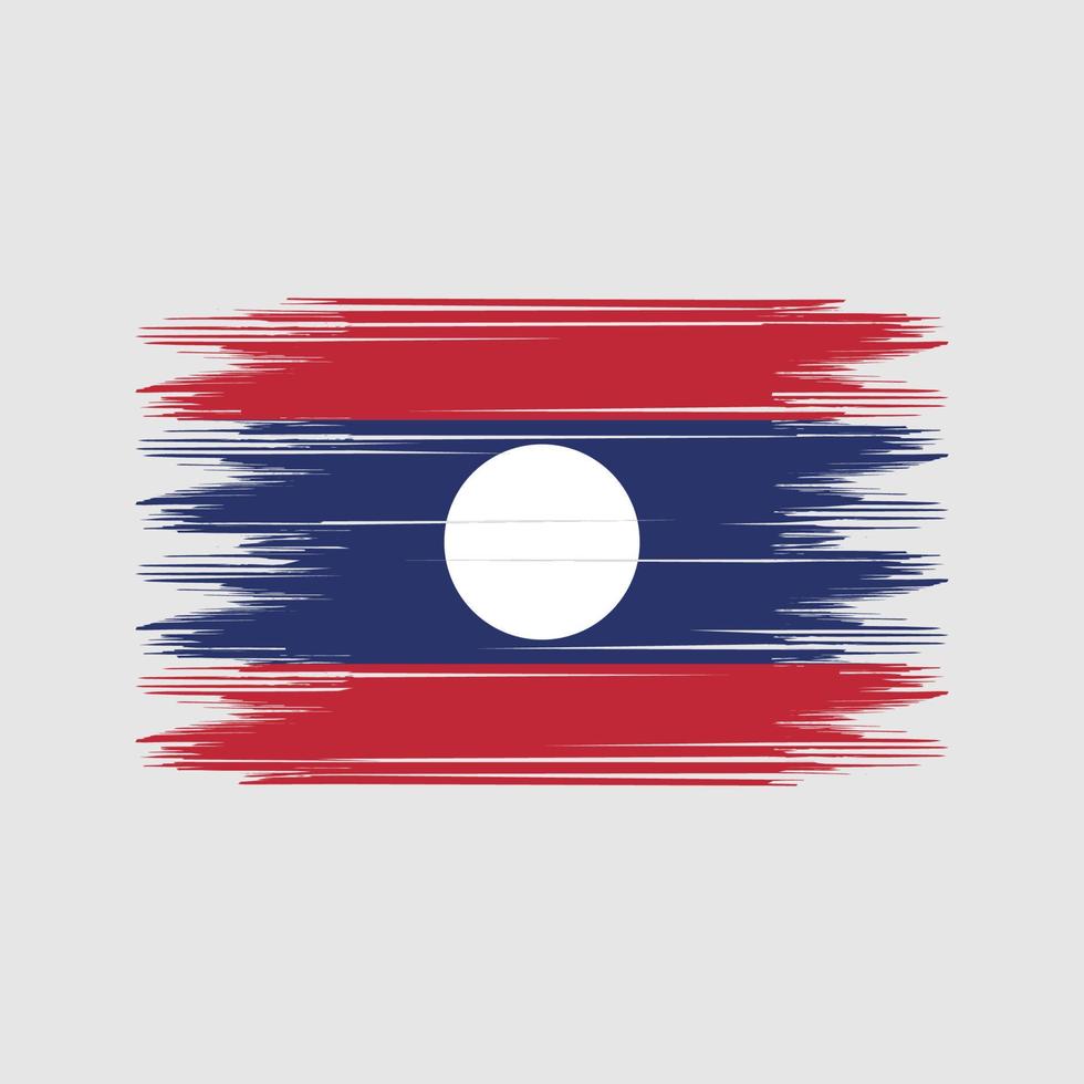 vecteur de brosse drapeau laos. vecteur de brosse de drapeau national