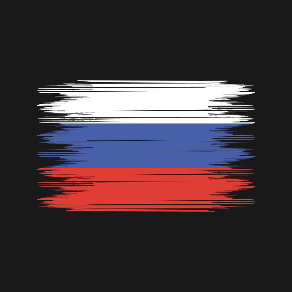 vecteur de brosse de drapeau de la russie. vecteur de brosse de drapeau national