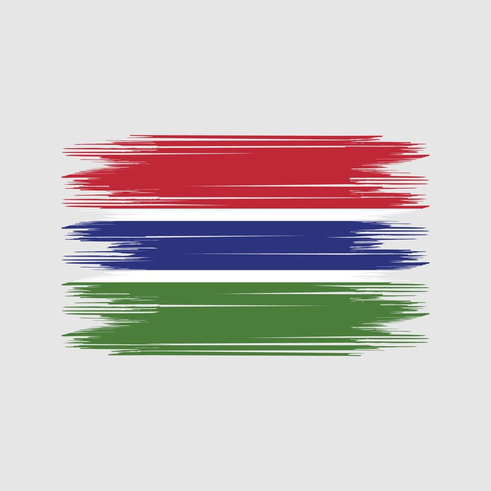 vecteur de brosse drapeau gambie. vecteur de brosse de drapeau national