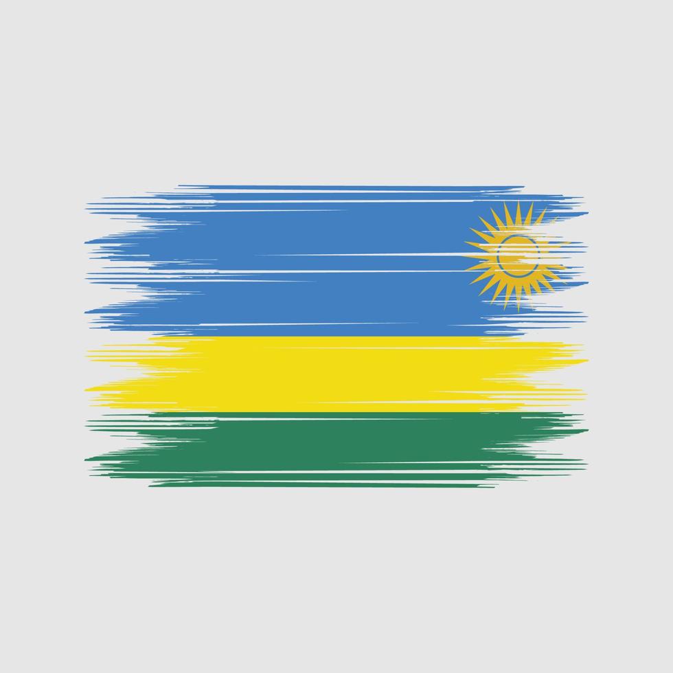 vecteur de brosse drapeau rwanda. vecteur de brosse de drapeau national