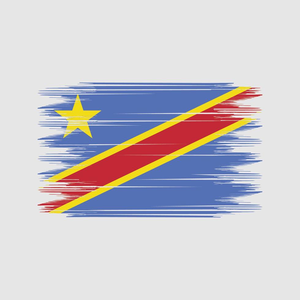 vecteur de brosse drapeau république congo. vecteur de brosse de drapeau national