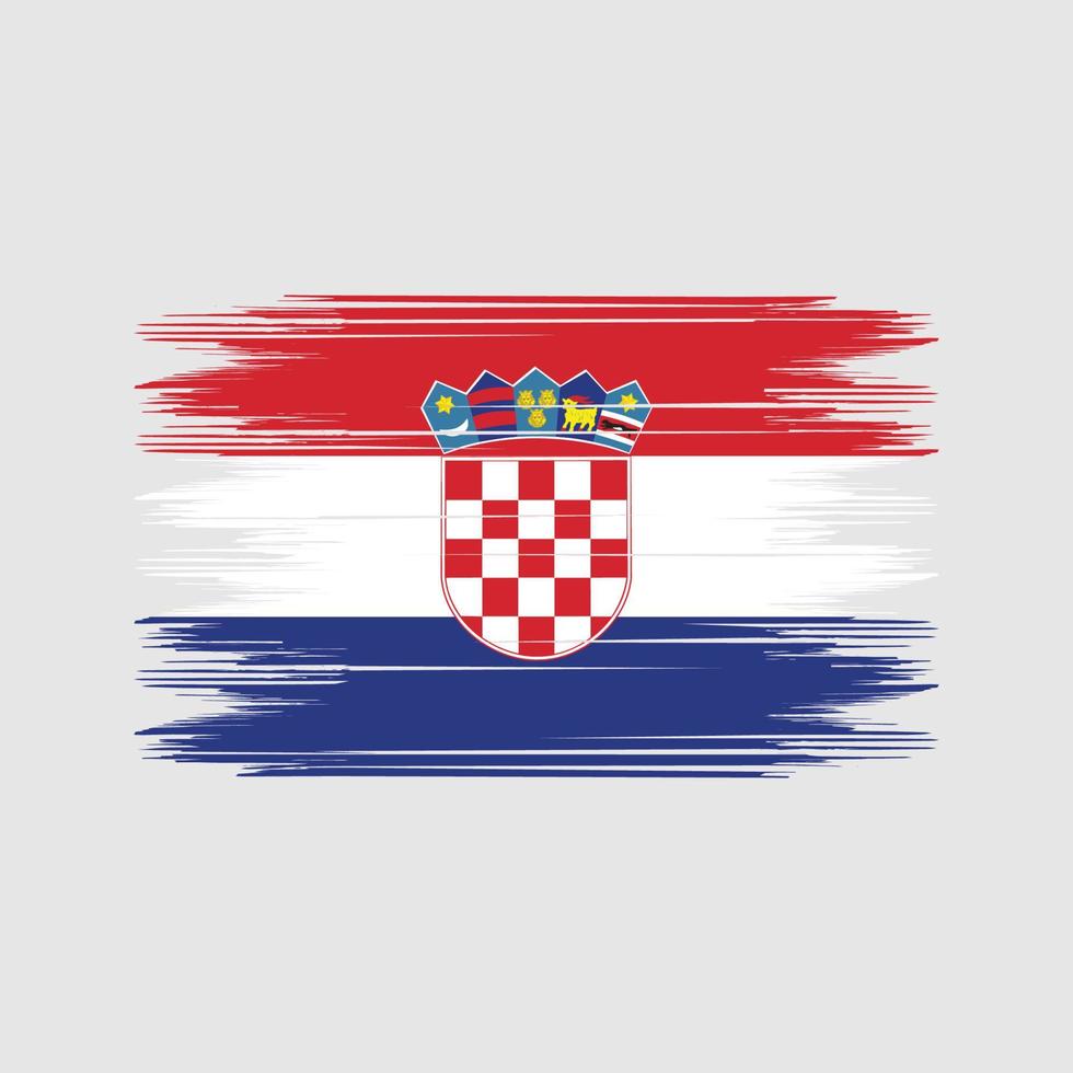 vecteur de brosse drapeau croatie. vecteur de brosse de drapeau national