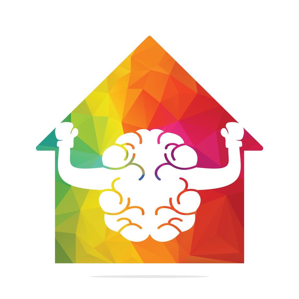conception de concept de logo de cerveau de boxe à la maison. conception de vecteur de logo de cerveau de maison.
