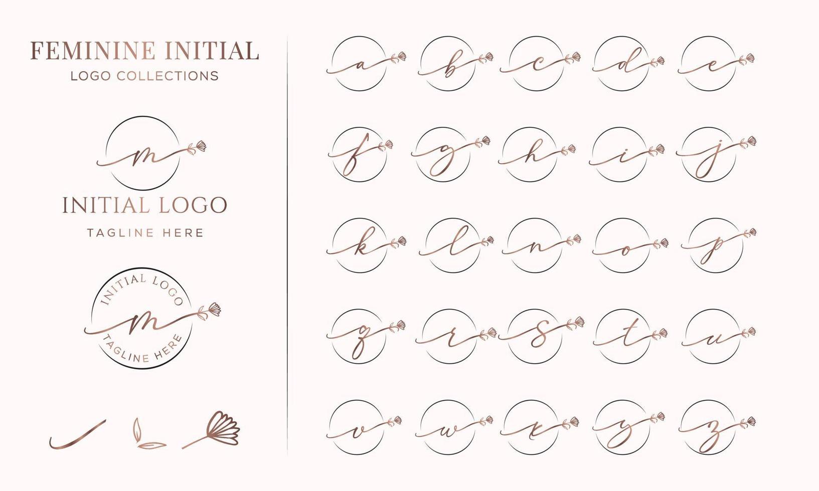 collection de logos de lettres initiales féminines. illustration vectorielle vecteur