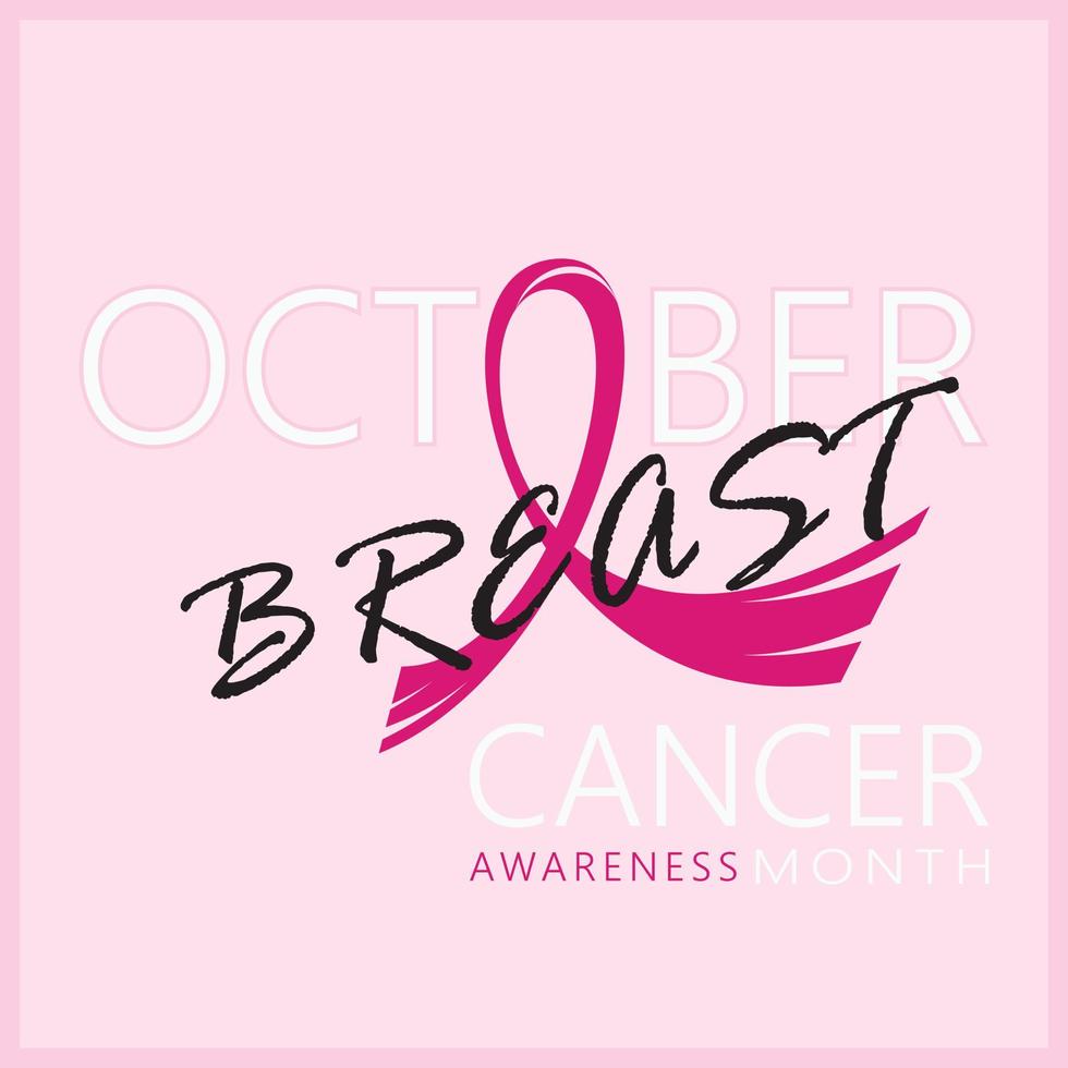 bannière de sensibilisation au cancer du sein. conception de fond d'affiche moderne simple mois de sensibilisation au cancer du sein. vecteur