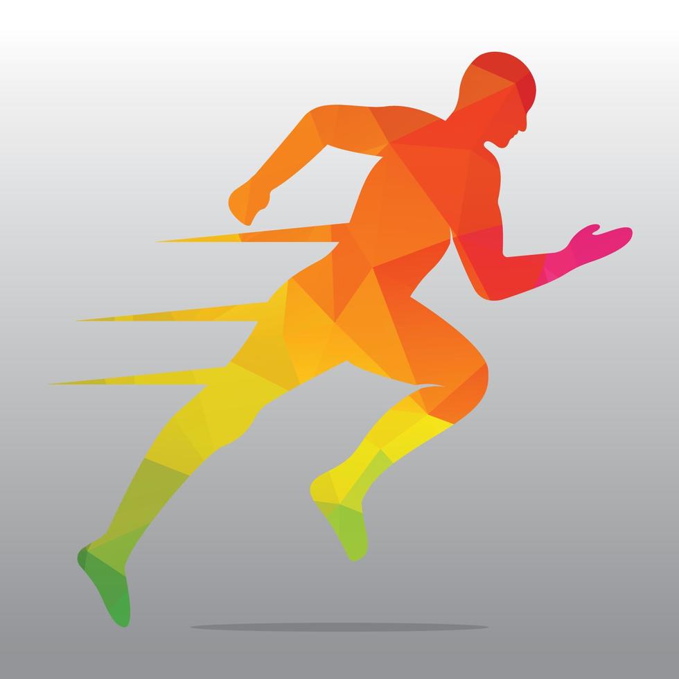 conception de vecteur de logo de course et de marathon. symbole de vecteur d'homme en cours d'exécution.