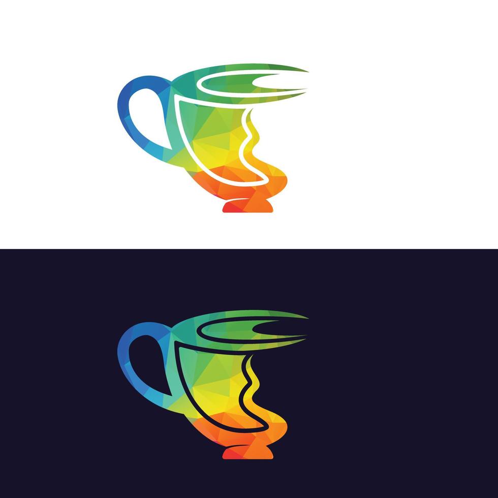 modèle de conception de logo de thé vert. création vectorielle de logo de tasse de thé vert frais. vecteur