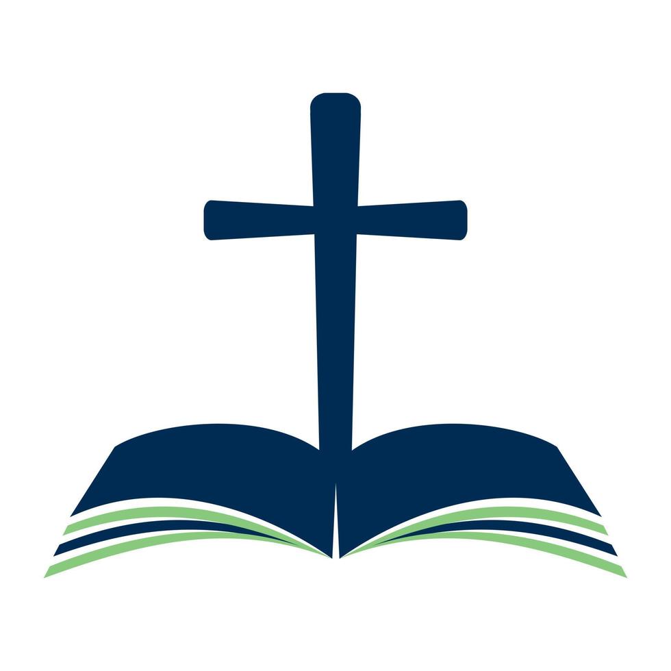 conception de concept de logo croix biblique. logo de la croix de l'église christine. vecteur