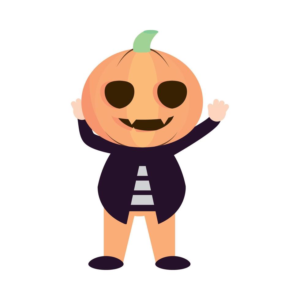 personnage de citrouille d'halloween vecteur