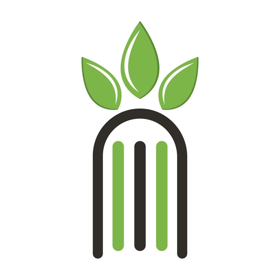 icône de feuille naturelle moderne avec création de modèle de concept de logo de livre. illustration du logo du livre agricole. vecteur