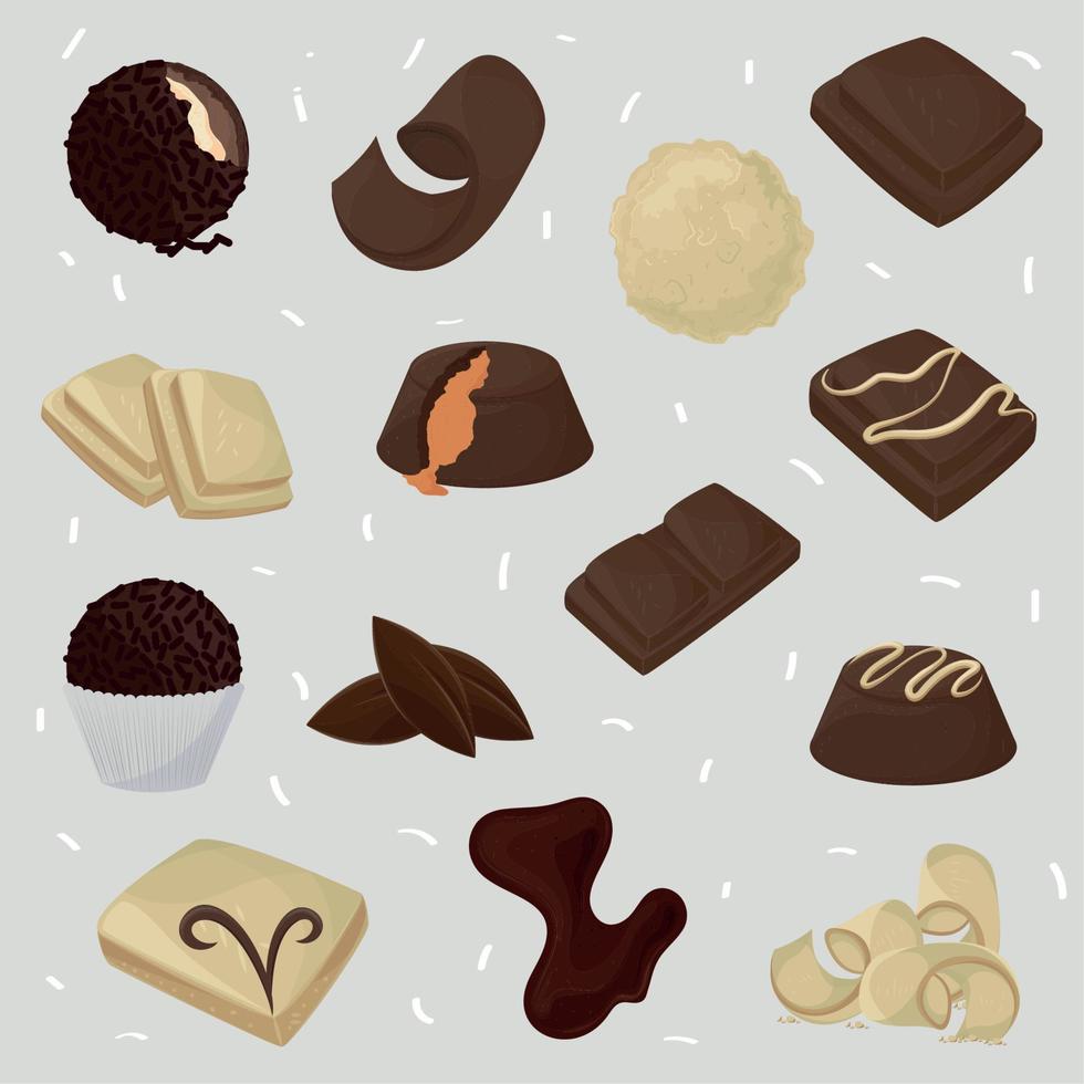 bonbons au cacao au chocolat vecteur