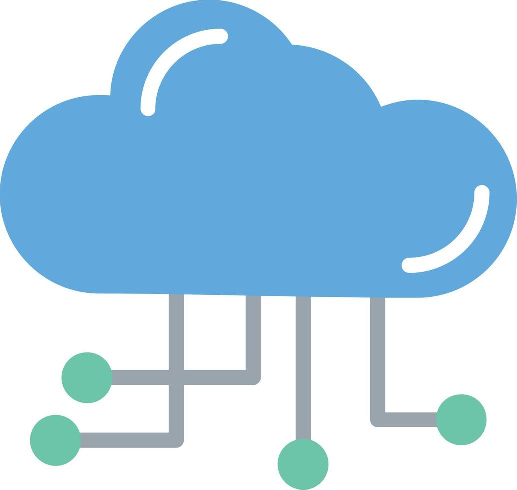 icône plate de cloud computing vecteur