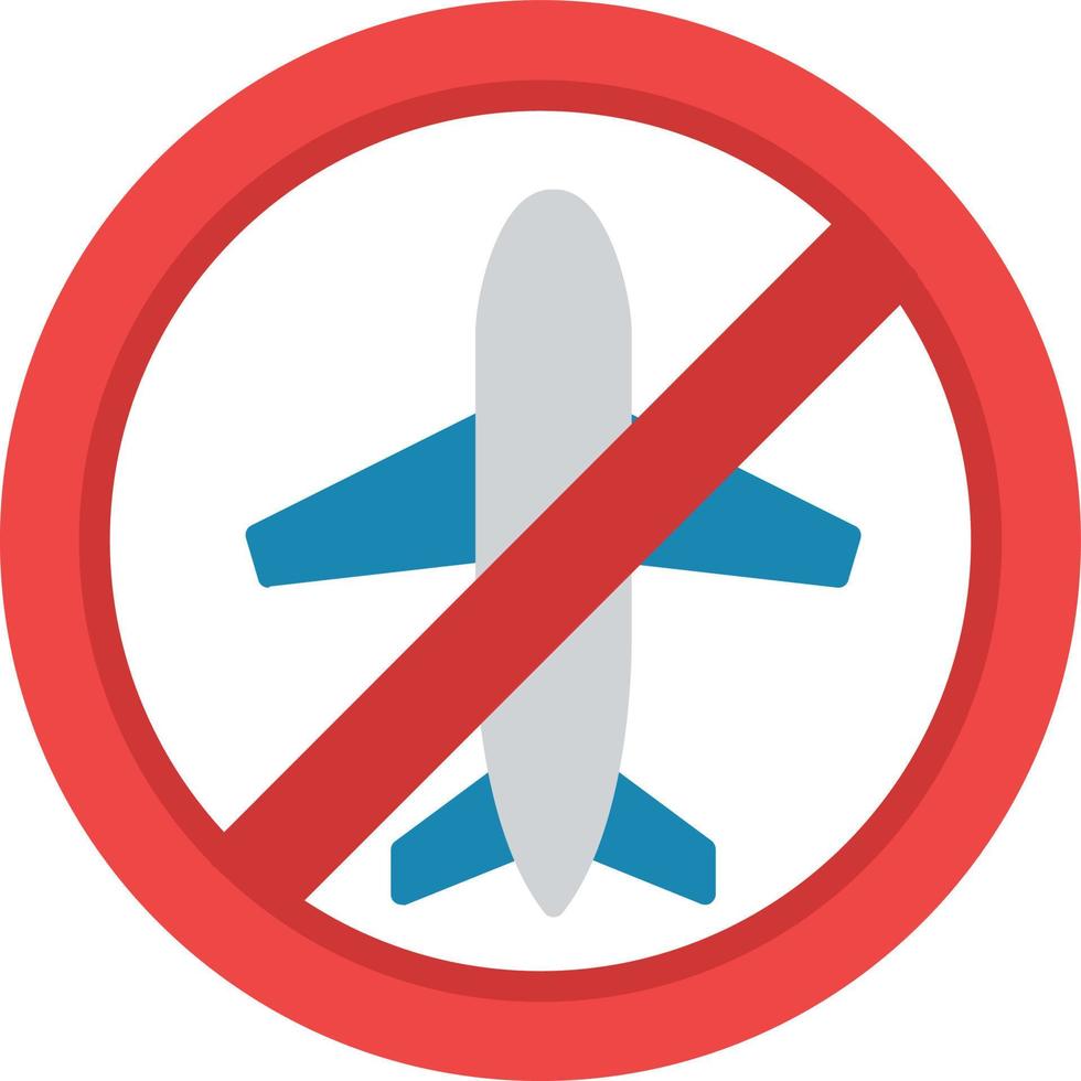 icône plate d'interdiction de voyage vecteur