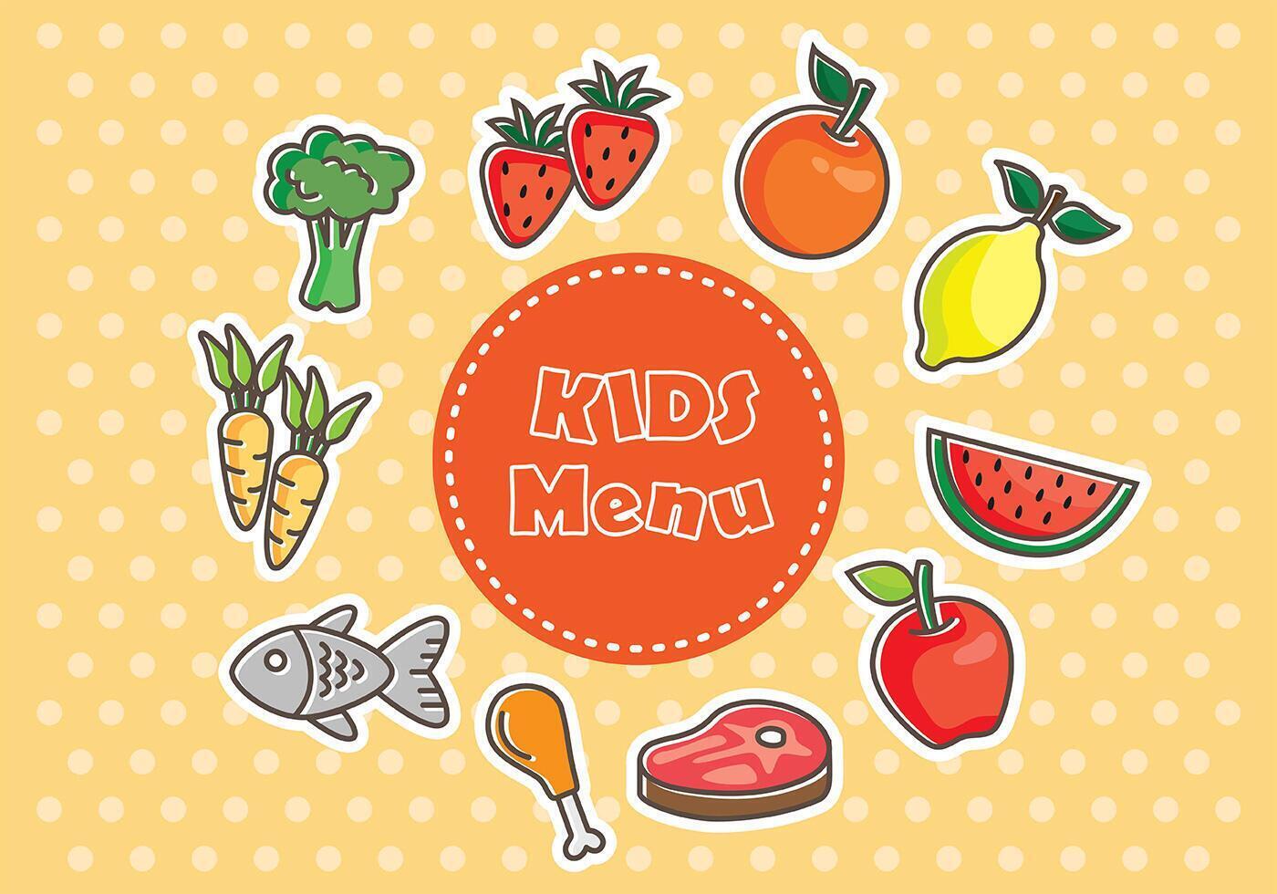 Fresh Food Kids Food Vectors